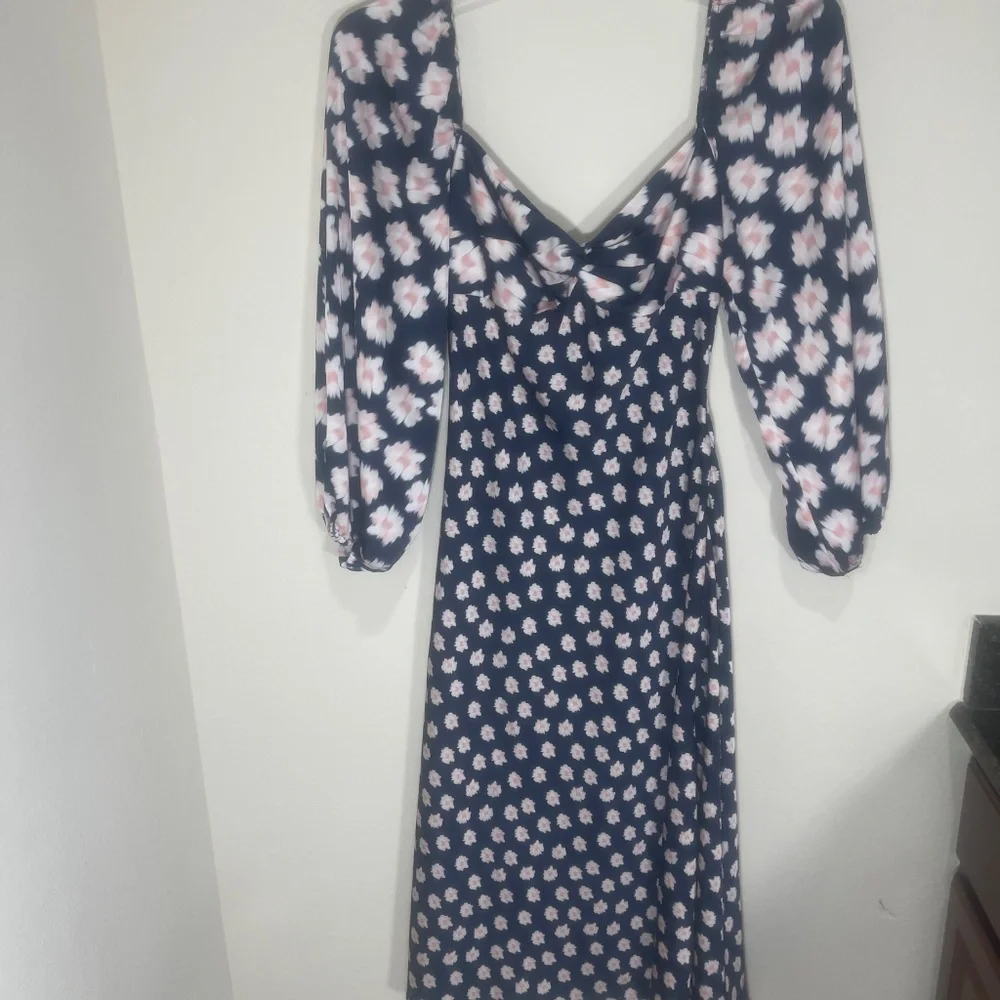 Sachin & Babi Melody Navy Midi Dress Size 4 | Designer Women’s Cocktail Style